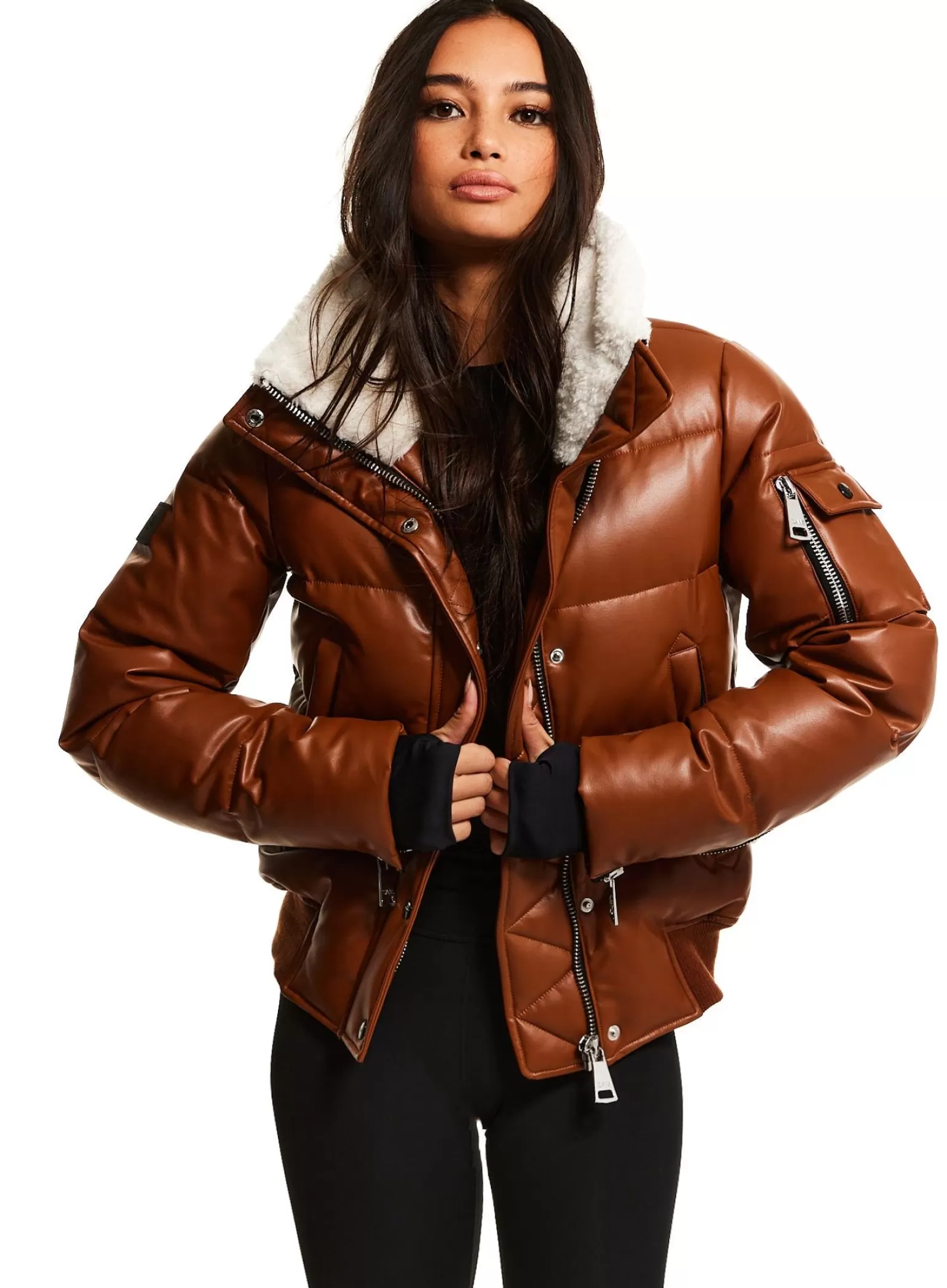 SAM Vegan Leather Allegra | Women Vegan Leather & Faux Fur